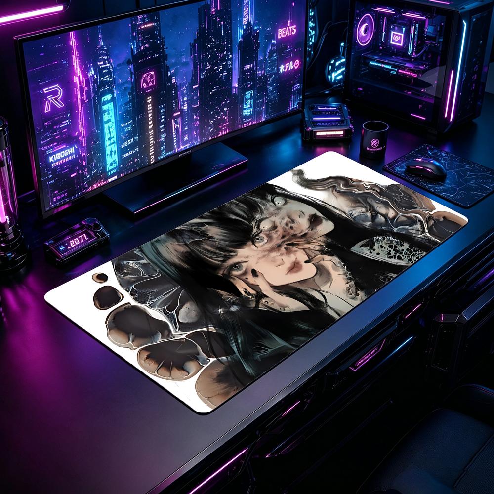Desk Setup With Laptop - Gaming Mouse Pad JJunji Ito Collection
