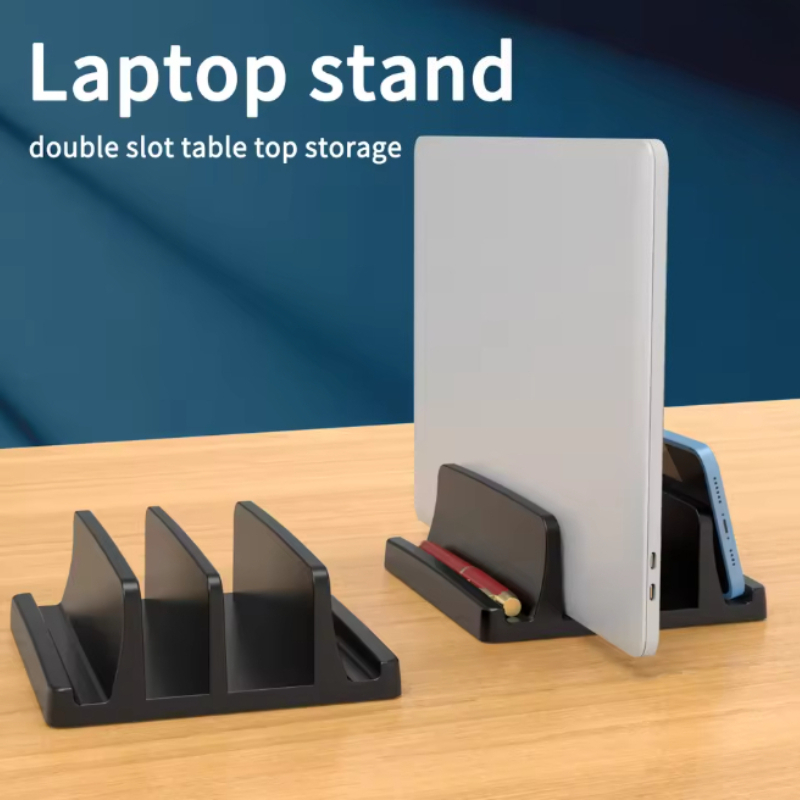 Desk Setup Macbook - Vertical Laptop Stand for Desk,Dual Slots