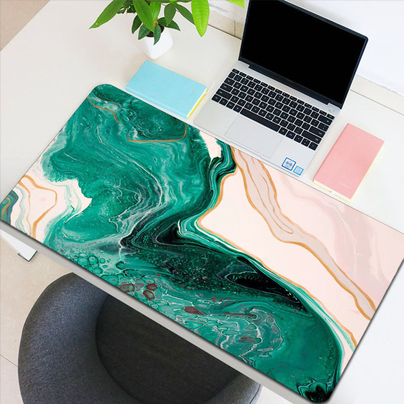 Desk Setup With Laptop - Large Colorful Art Gaming Mouse Pad
