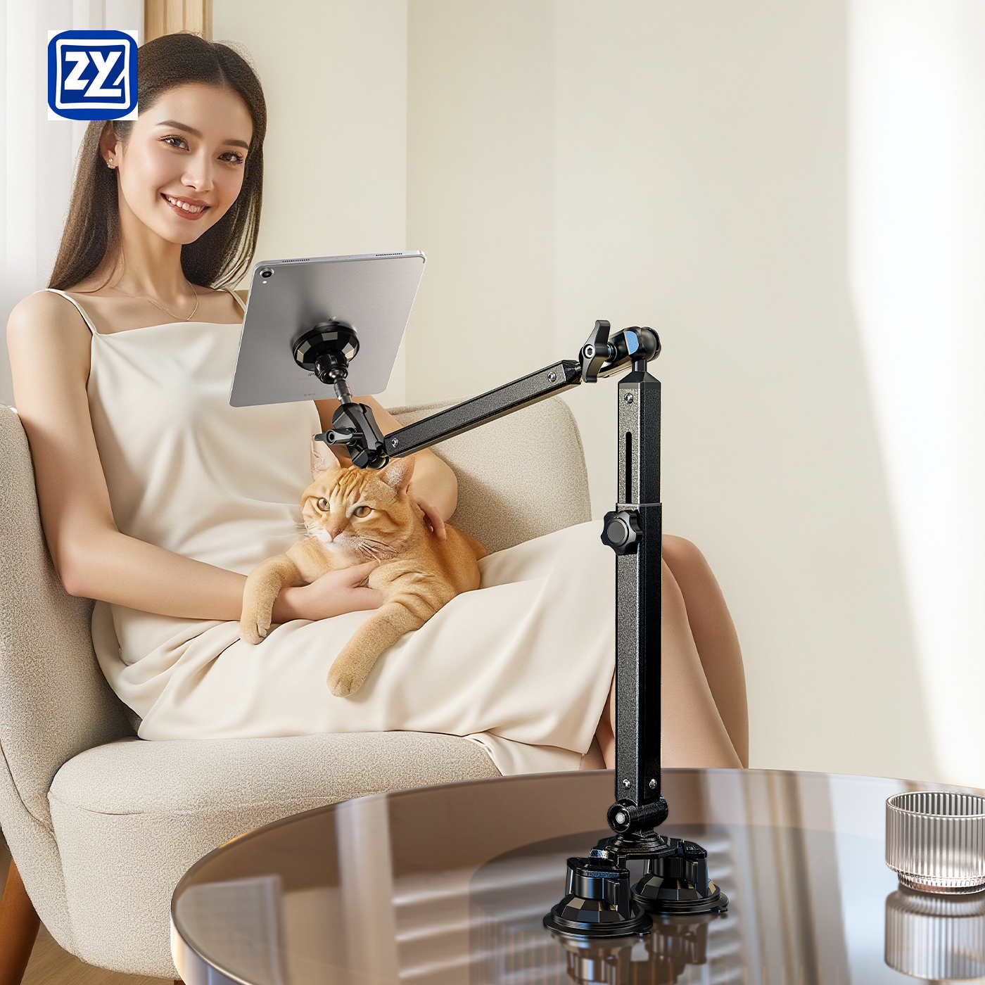 Dual Phone Holder - Heavy Duty Magnetic Tablet Lazy Stand