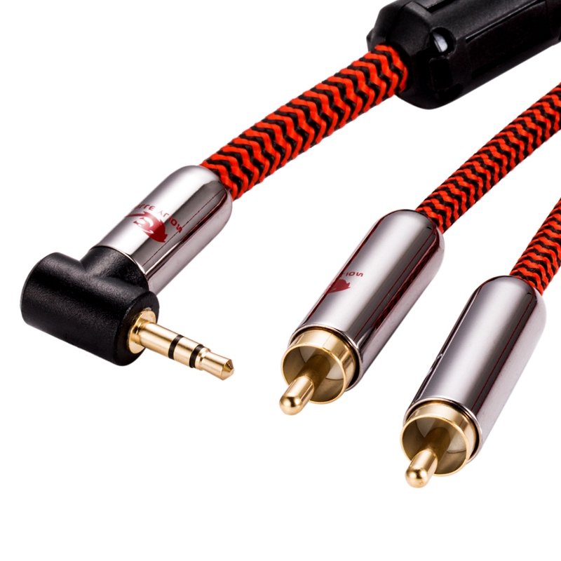 Desk Hifi Setup - Hifi Audio Cable 90 Degree Angle