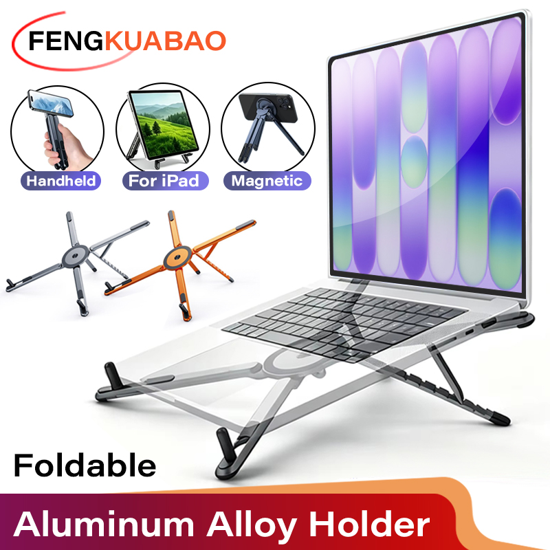 Desk Setup Macbook - Magnetic Phone Holder Laptop Aluminum Alloy