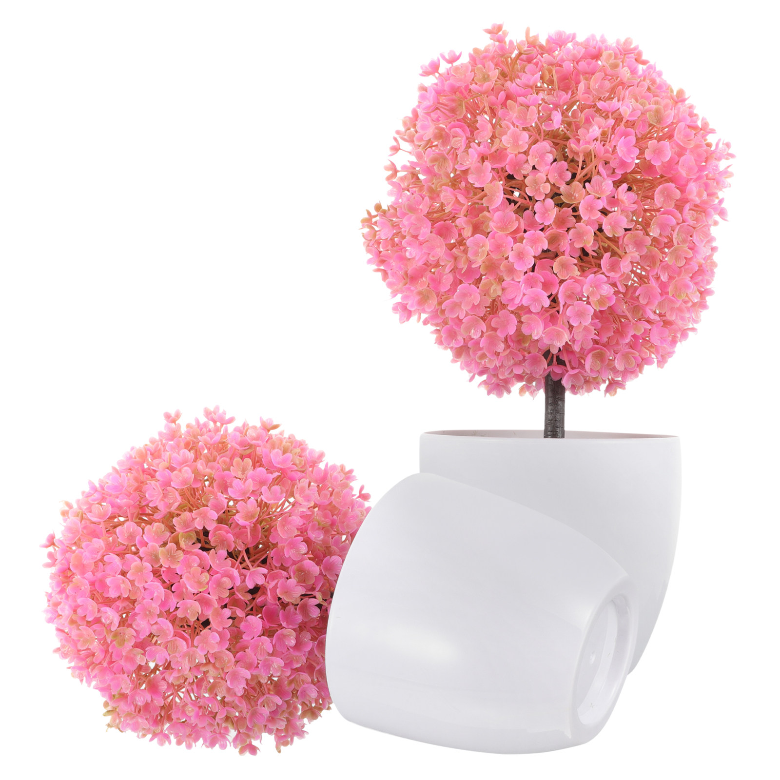 Plant Pot Small Desk - 2Pcs Artificial Bonsai Potted Plants Realistic
