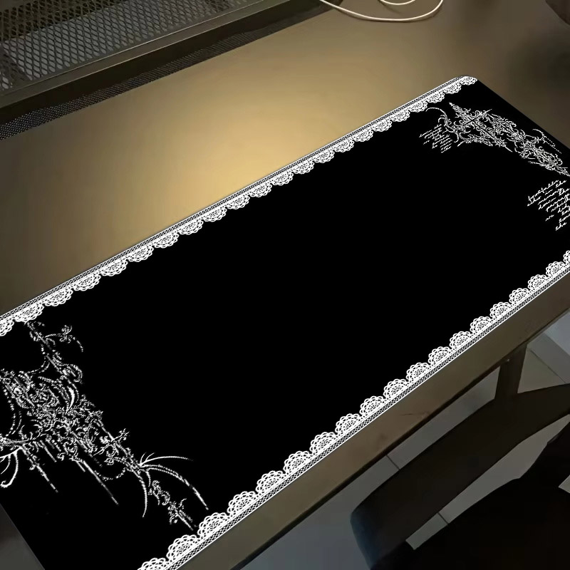 Mouse Pad Dark Style Lace Edge - مراجعة Desk Setup Dark وسعره