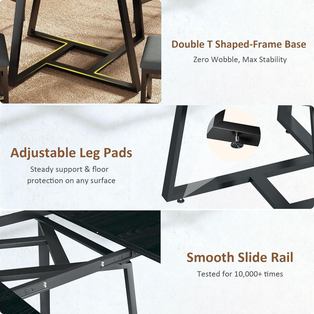 60 Round to Oval Expandable Di - مراجعة Desk Setup Black وسعره