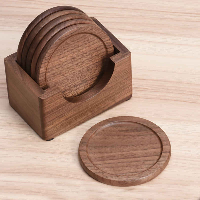 Walnut Dark Coaster Set of 6 P - مراجعة Desk Setup Dark وسعره