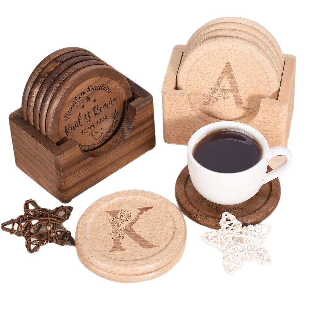 Walnut Dark Coaster Set of 6 P - مراجعة Desk Setup Dark وسعره