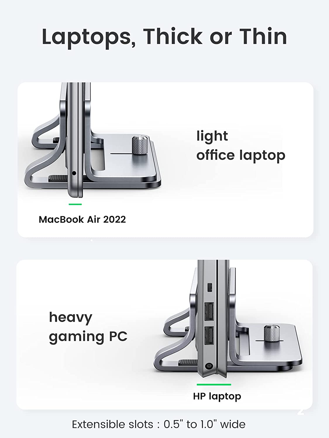 UGREEN Vertical Laptop Stand H - مراجعة Desk Setup Macbook وسعره