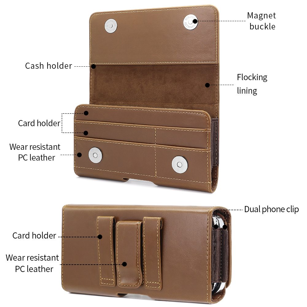 Universal Horizontal PU Leathe - مراجعة Dual Phone Holder وسعره
