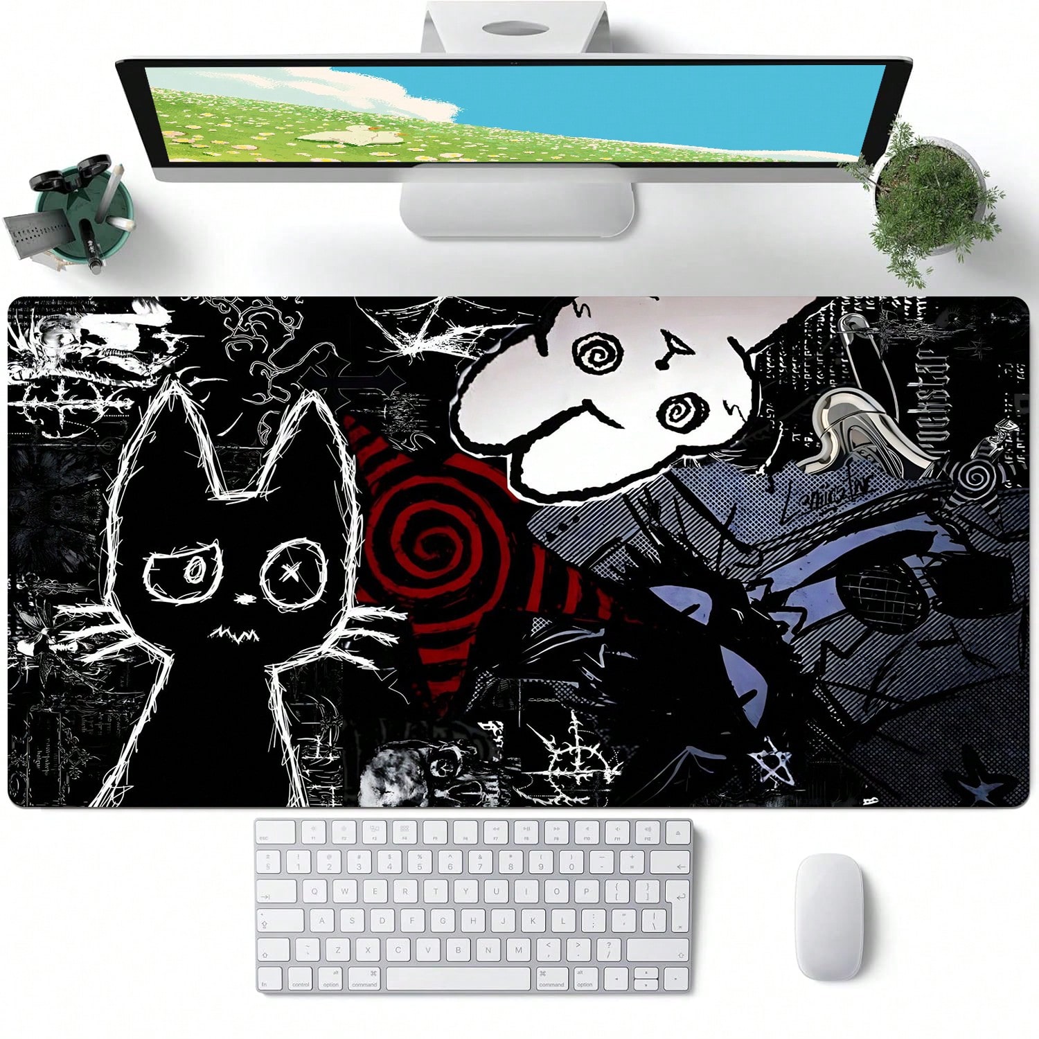 Dark Punk Anime Mouse Pad XL C - مراجعة Desk Setup Dark وسعره
