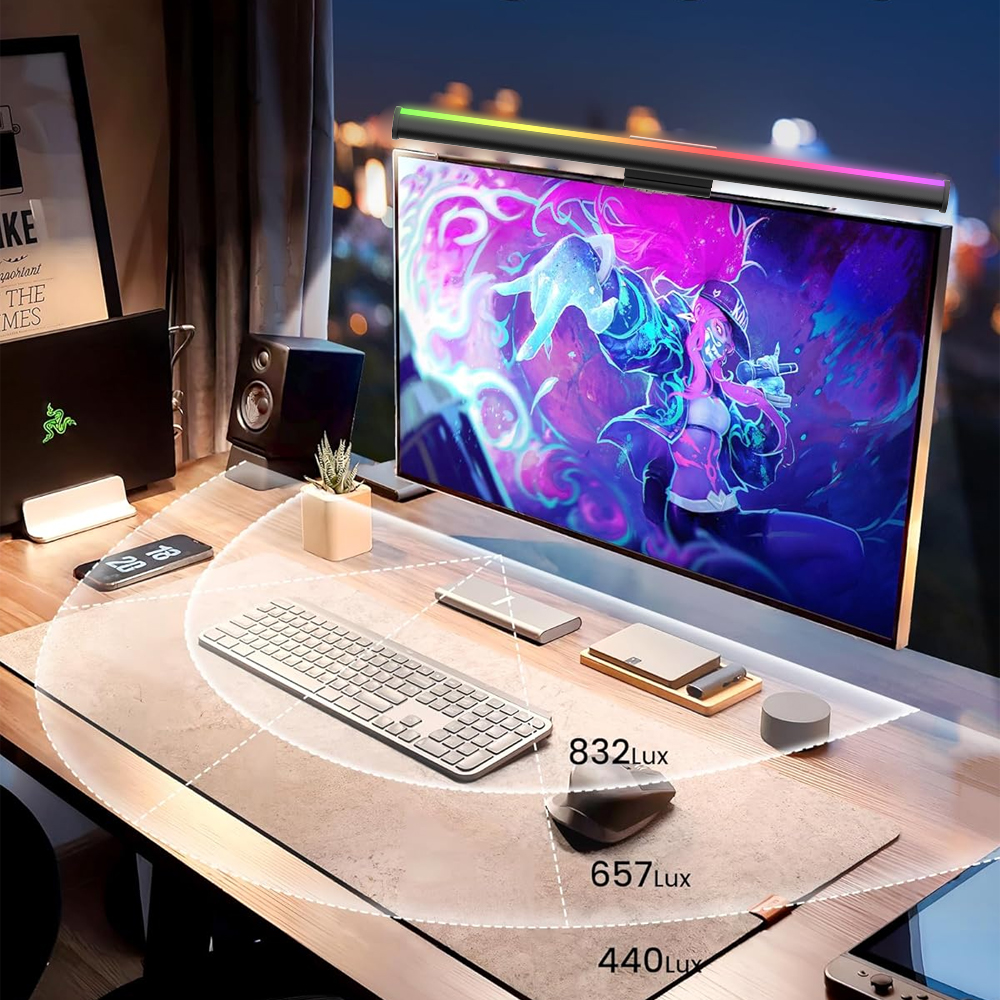 Screen Hanging Lamp Monitor Li - مراجعة Desk Setup Black وسعره