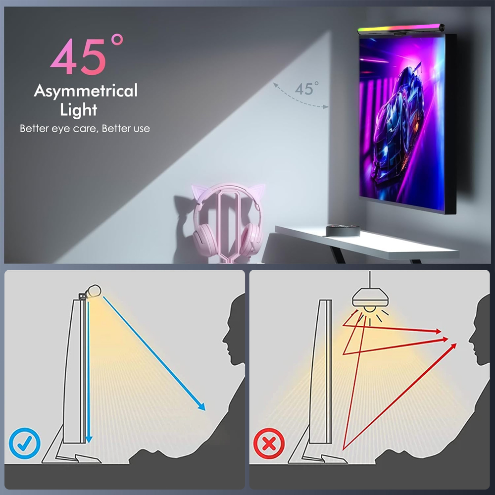 Screen Hanging Lamp Monitor Li - مراجعة Desk Setup Black وسعره