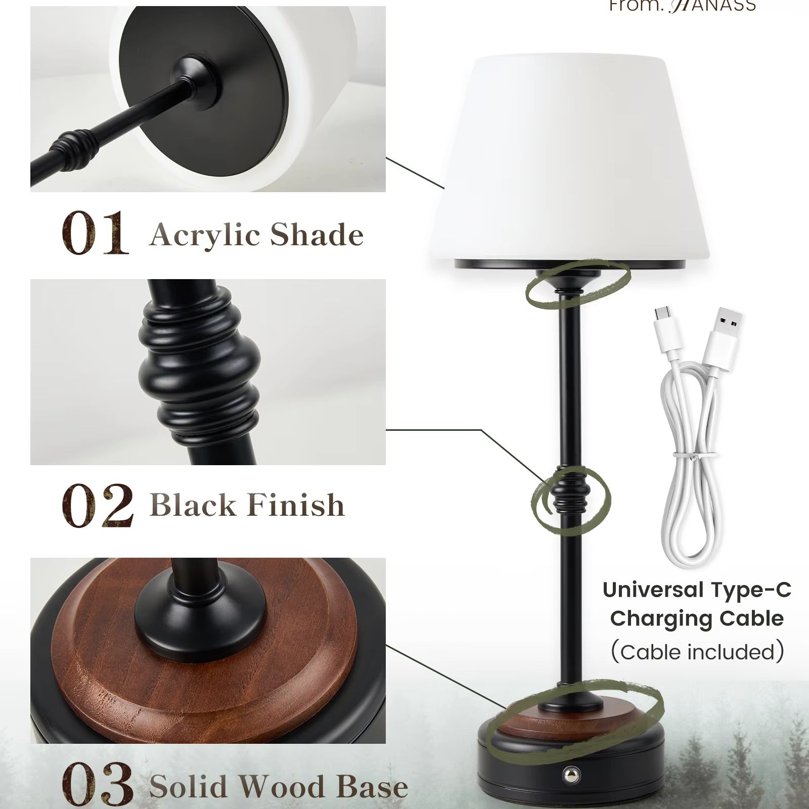 Cordless Table Lamps Set of  5 - مراجعة Desk Setup Lamp وسعره