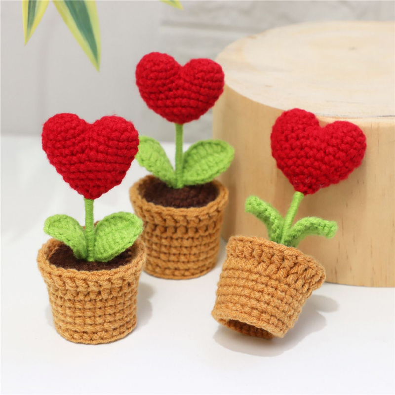 Cute Knitted Flower Plant Kawa - مراجعة Plant Pot Small Desk وسعره
