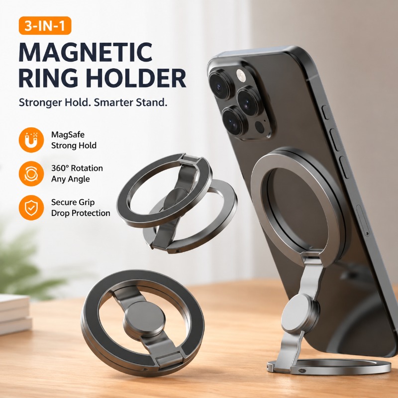 Magsafe Dual Ring Magnetic Pho - مراجعة Dual Phone Holder وسعره