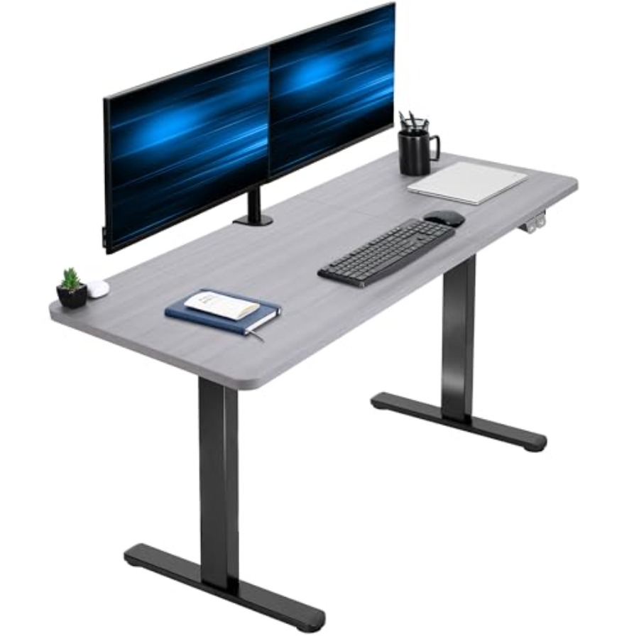 Electric 60 x 24 inch Stand Up - مراجعة Desk Setup Dark وسعره