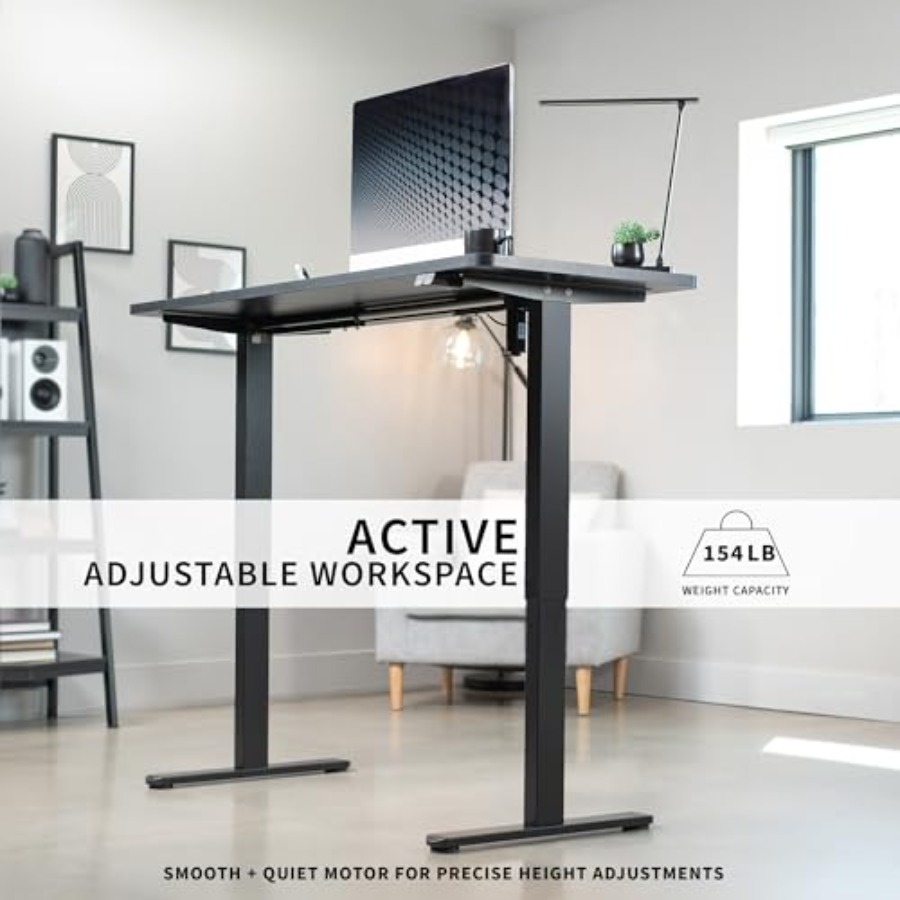 Electric 60 x 24 inch Stand Up - مراجعة Desk Setup Dark وسعره