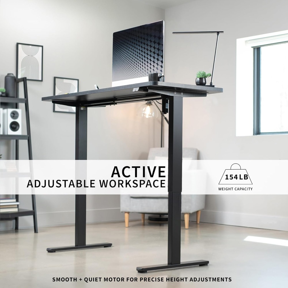 VIVO Electric 60 x 24 inch Sta - مراجعة Desk Setup Dark وسعره