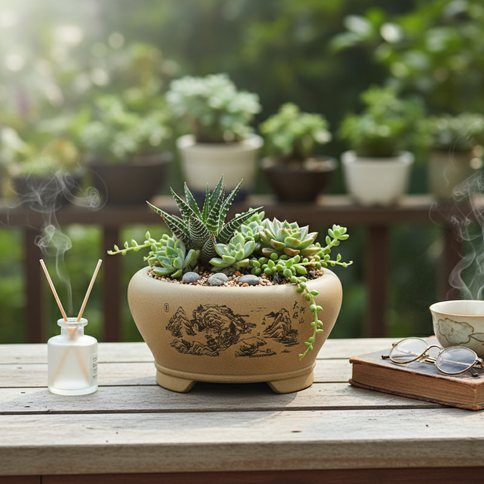Round Sand Ceramic Planter Pot - مراجعة Plant Pot Small Desk وسعره