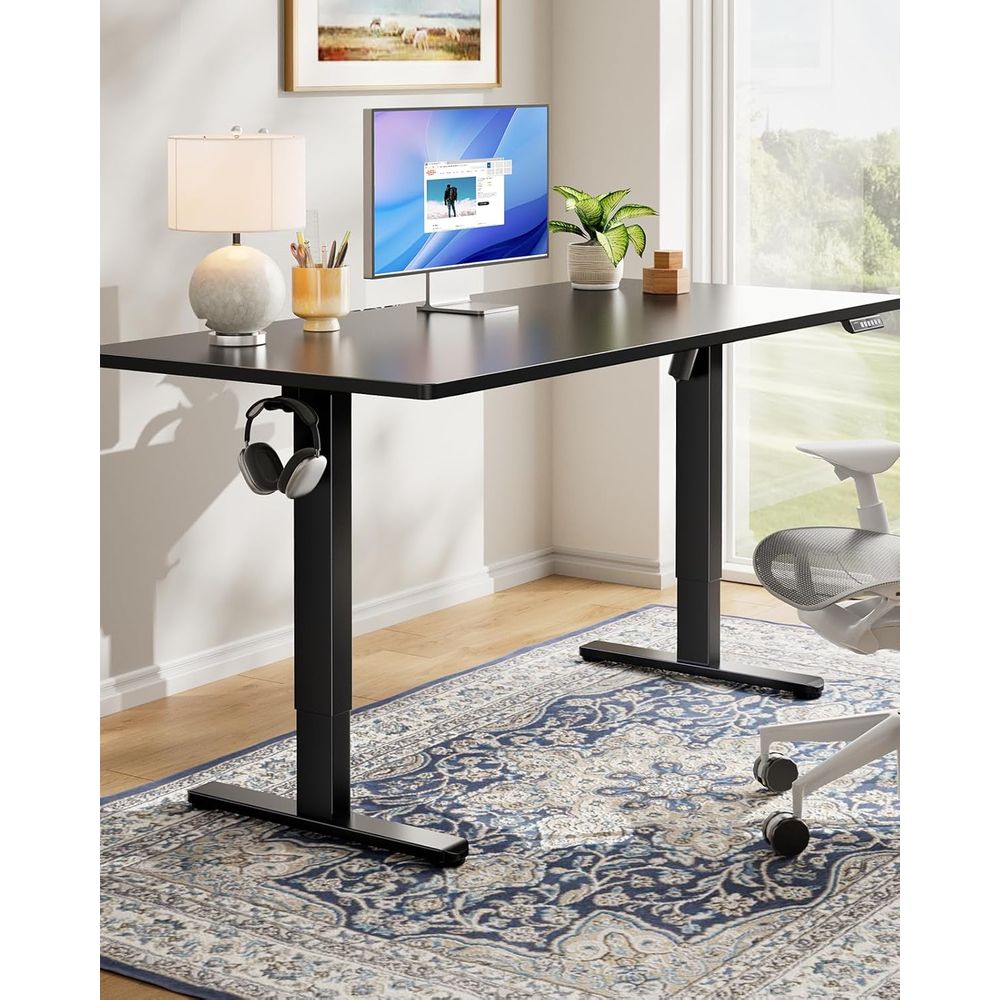 Electric Standing Desk, Whole  - مراجعة Desk Setup With Laptop وسعره