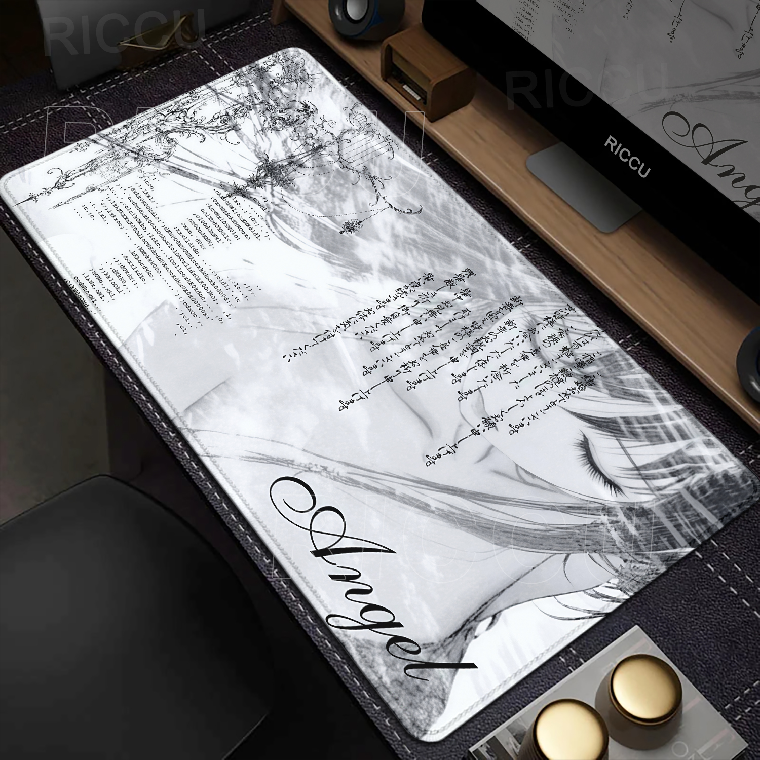 Anime Aesthetics Mousepad Blac - مراجعة Desk Setup Black وسعره