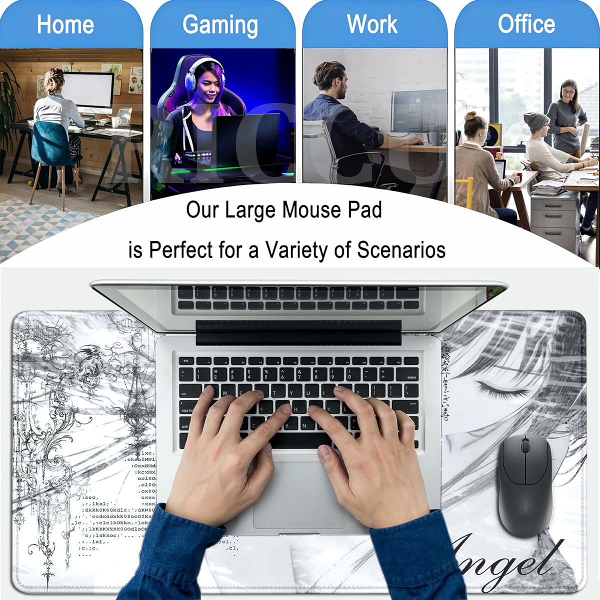 Anime Aesthetics Mousepad Blac - مراجعة Desk Setup Black وسعره