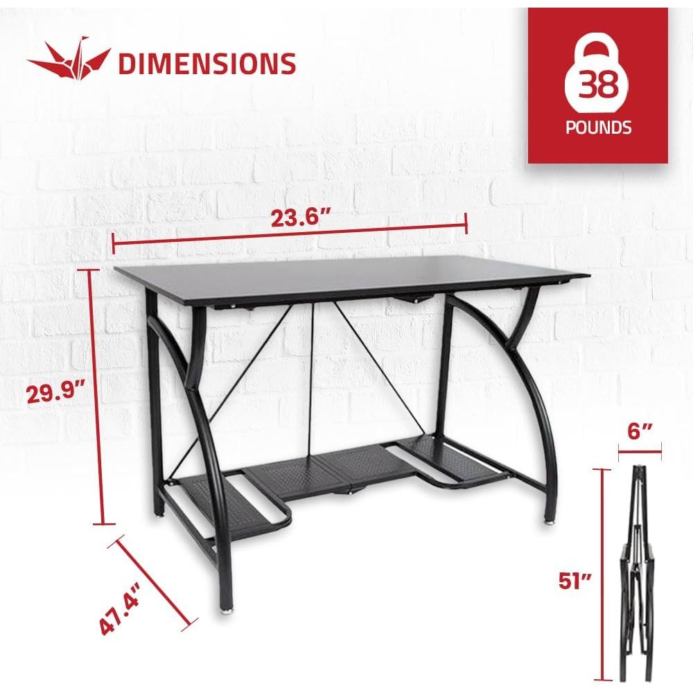 Space-Saving Collapsible Compu - مراجعة Desk Setup With Laptop وسعره