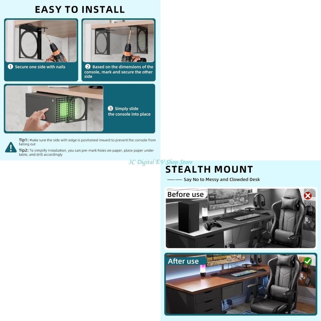 E74D Metal Under Desk Organize - مراجعة Desk Setup Xbox وسعره