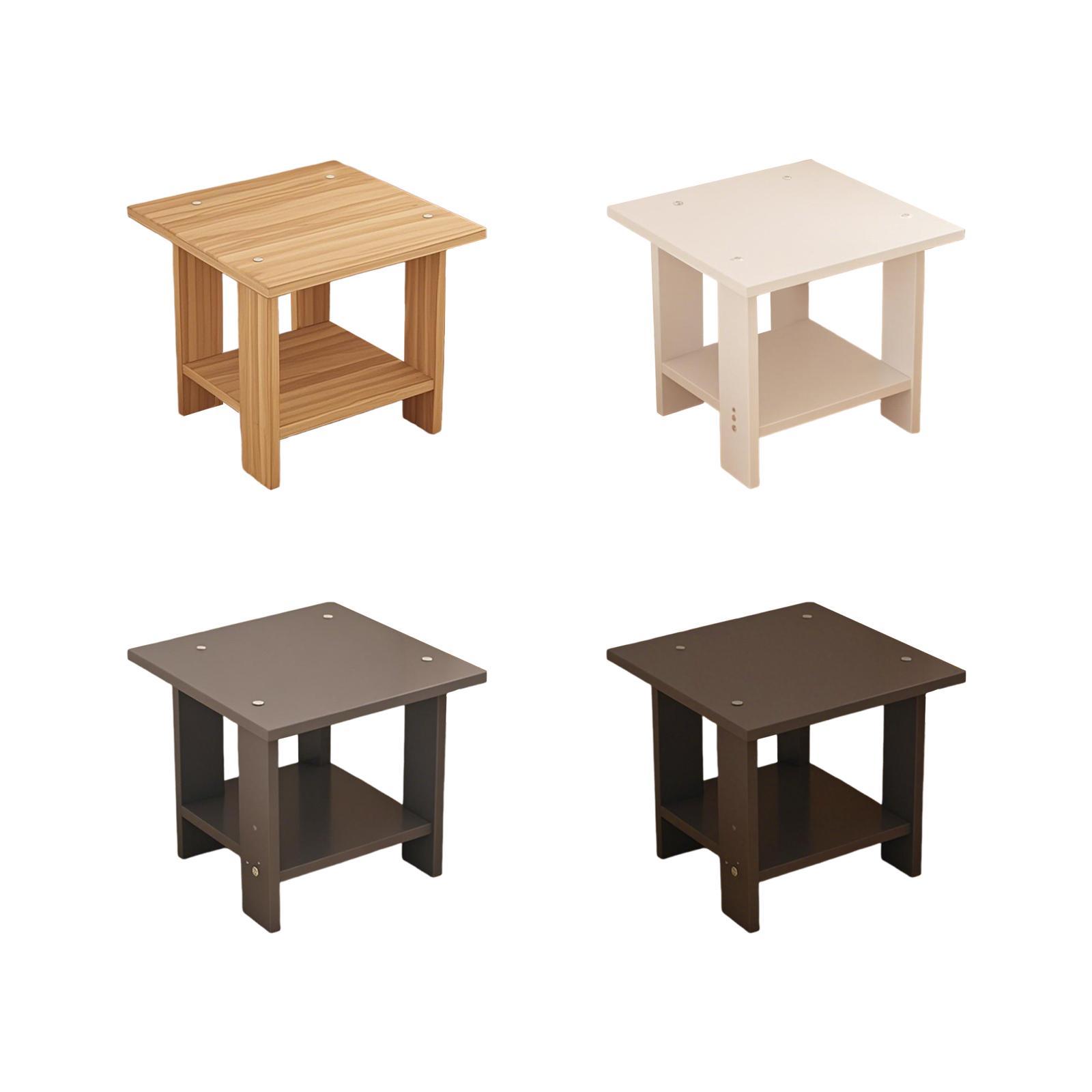 Wooden Double Layers Side Tabl - مراجعة Desk Setup Ideas وسعره