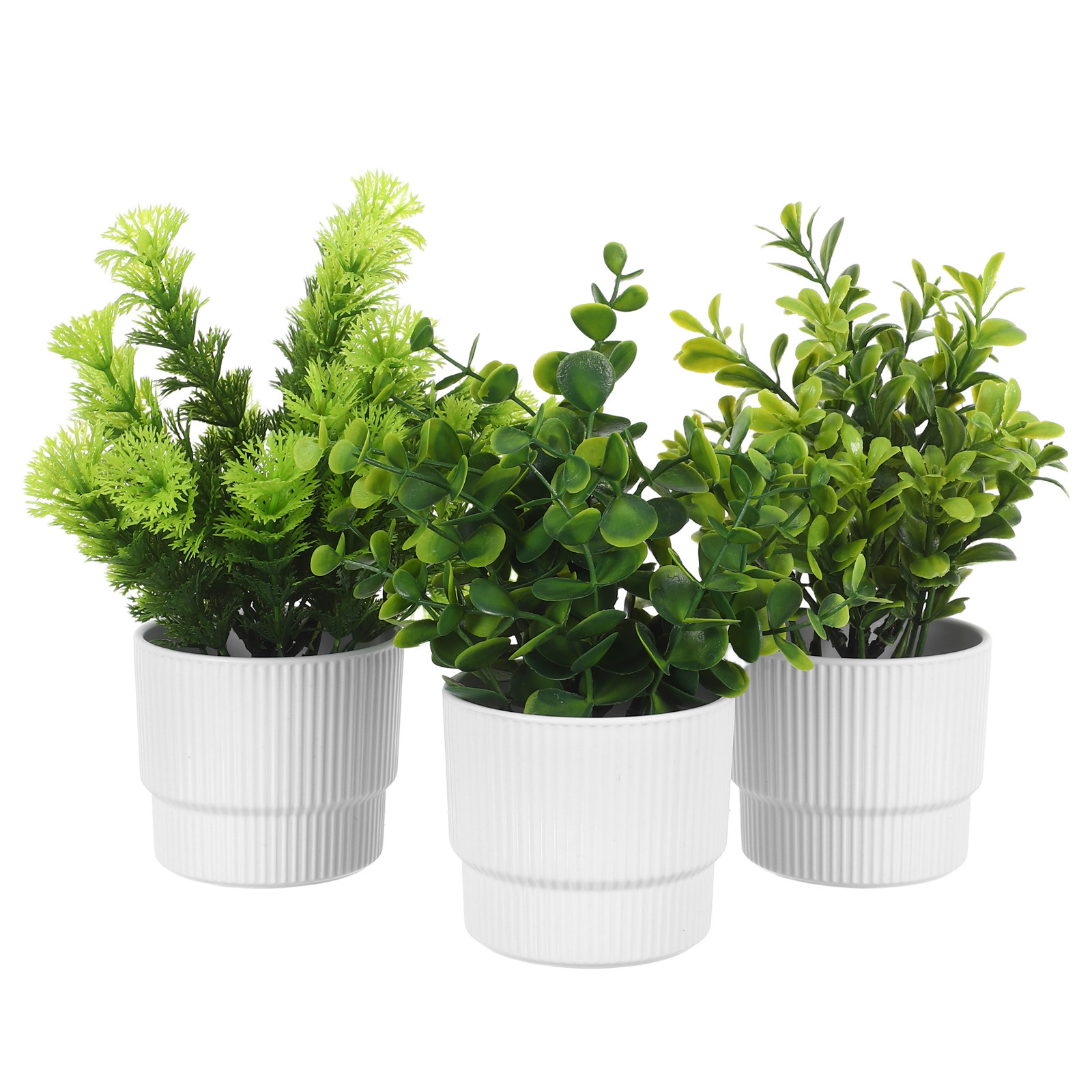 3Pcs Artificial Eucalyptus Pot - مراجعة Plant Pot Small Desk وسعره