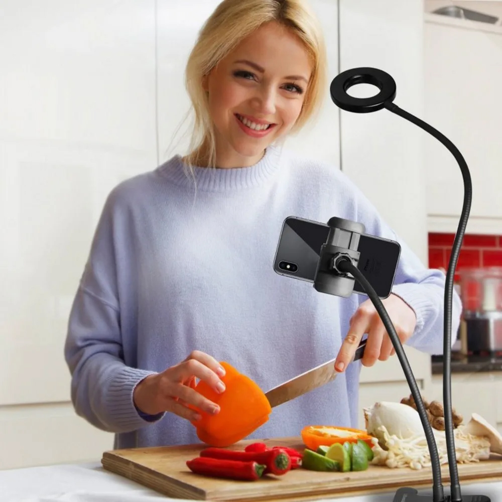 Dual Lights Led Ring Fill Ligh - مراجعة Dual Phone Holder وسعره