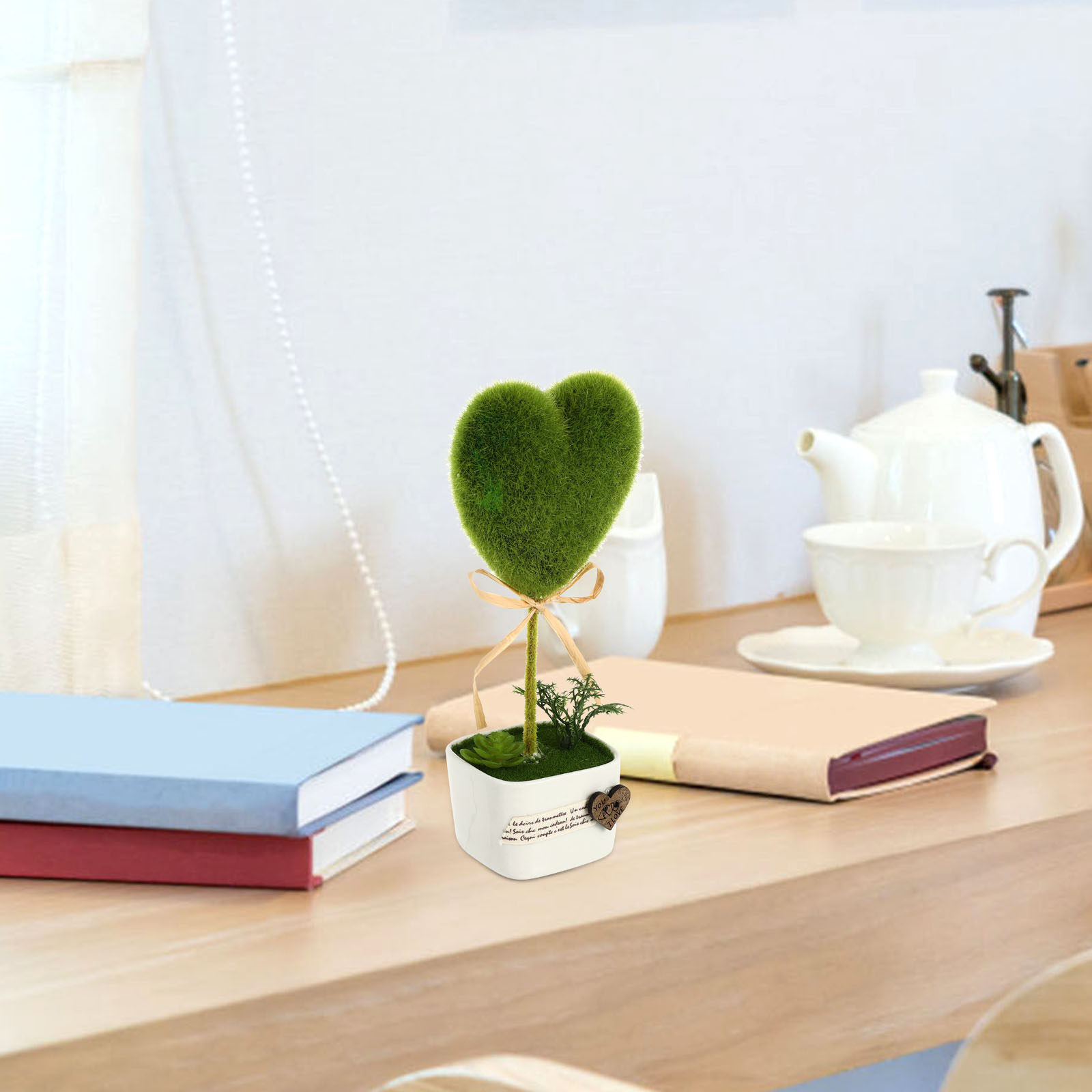Artificial Heart Shaped Plant  - مراجعة Plant Pot Small Desk وسعره