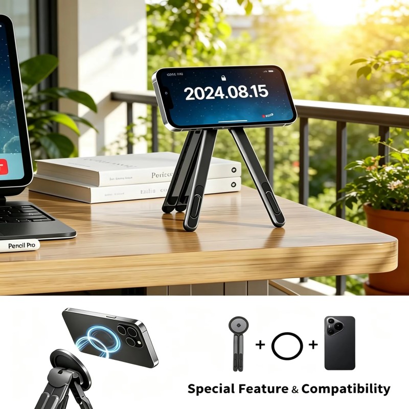 Magnetic Phone Holder Laptop A - مراجعة Desk Setup Macbook وسعره