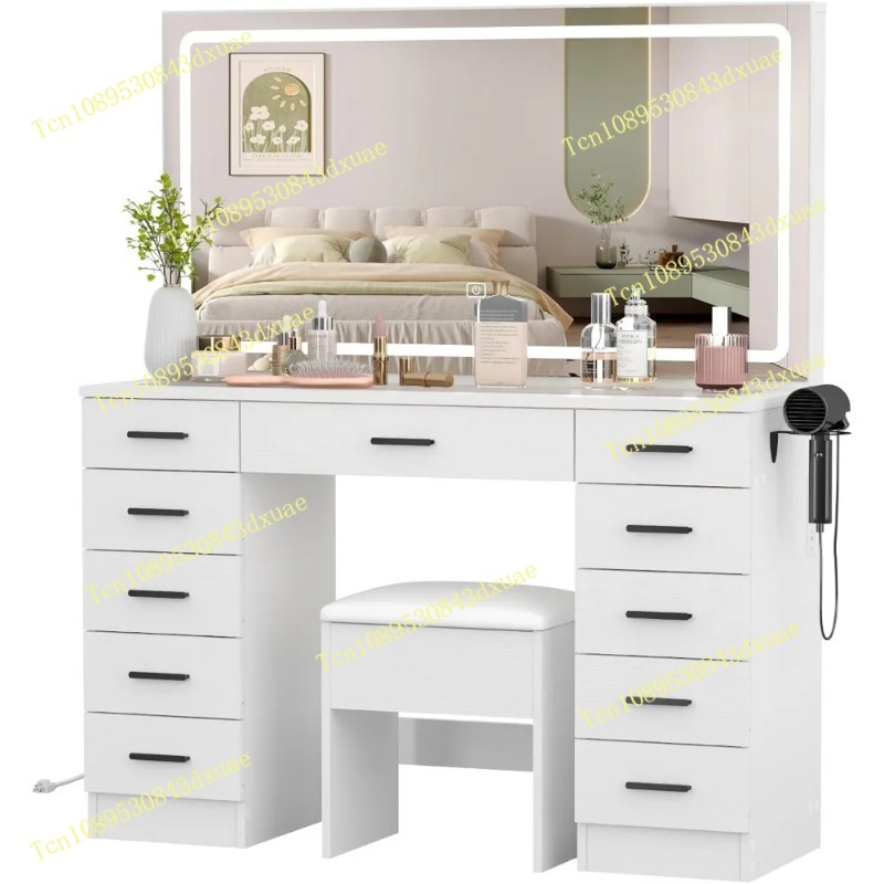 Glass Top Makeup Table with Mi - مراجعة Desk Setup Lamp وسعره