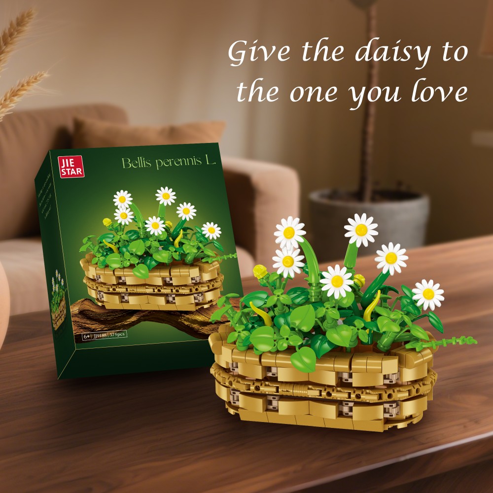 375PCS Daisy Plant Building Bl - مراجعة Plant Pot Small Desk وسعره