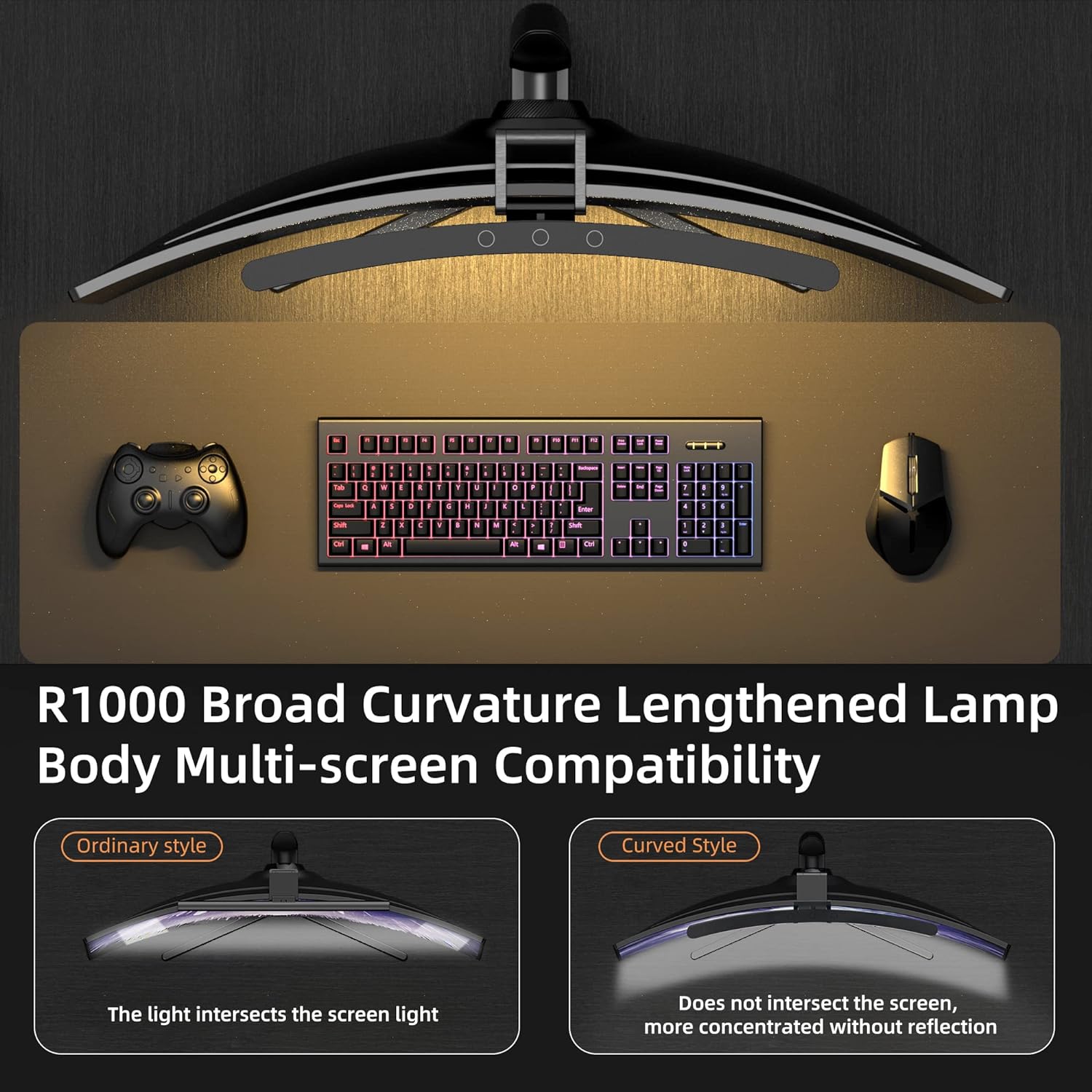 Curved Monitor Light Bar 3 Col - مراجعة Desk Setup Lamp وسعره