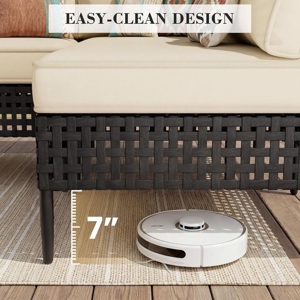 7-Piece High-Leg Outdoor Secti - مراجعة Desk Setup Black وسعره