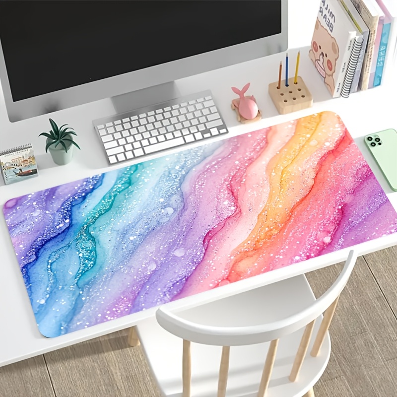 Vibrant Rainbow Glitter Marble - مراجعة Desk Setup With Laptop وسعره