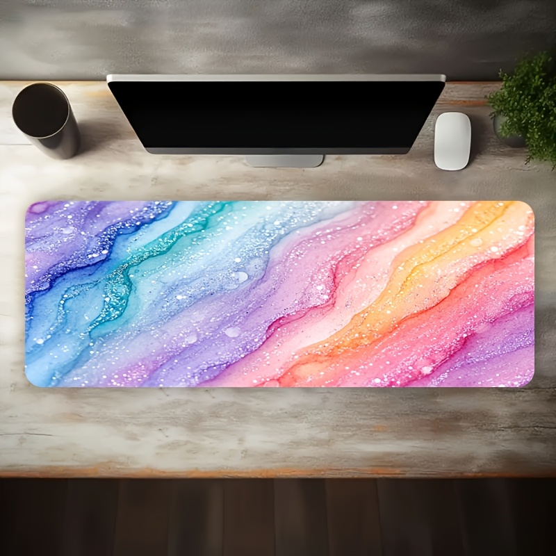 Vibrant Rainbow Glitter Marble - مراجعة Desk Setup With Laptop وسعره