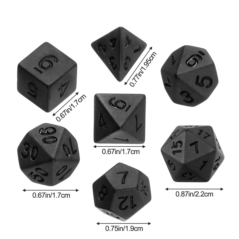 7pcs/lot Matte Black Dice Set  - مراجعة Desk Setup Black وسعره