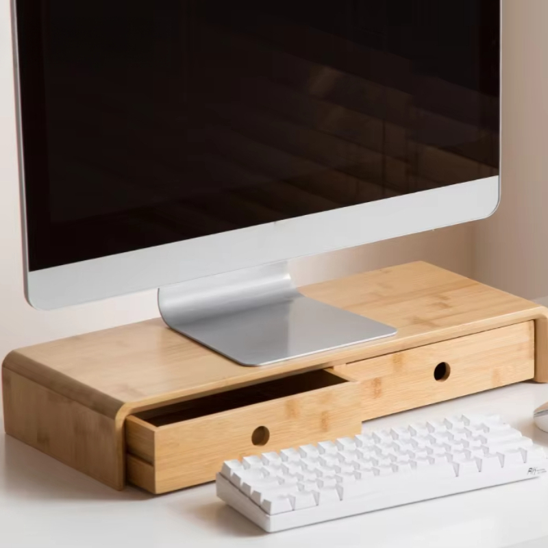 Bamboo Laptop Monitor Riser Ec - مراجعة Desk Setup With Laptop وسعره