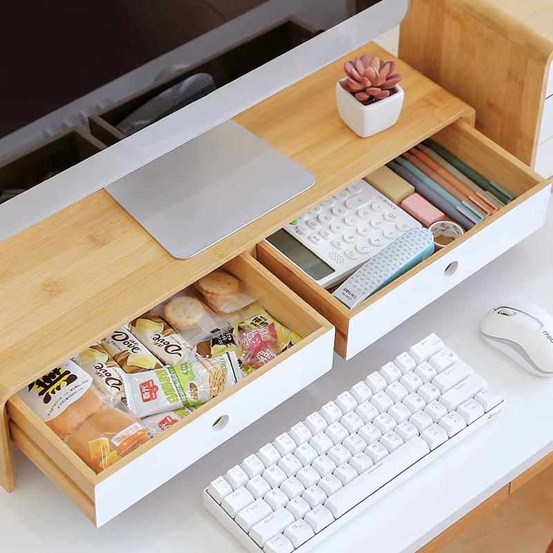 Bamboo Laptop Monitor Riser Ec - مراجعة Desk Setup With Laptop وسعره