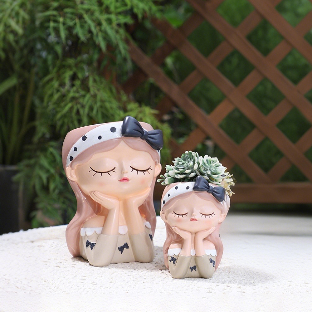 Cute Girl Small Plant Pot Resi - مراجعة Plant Pot Small Desk وسعره