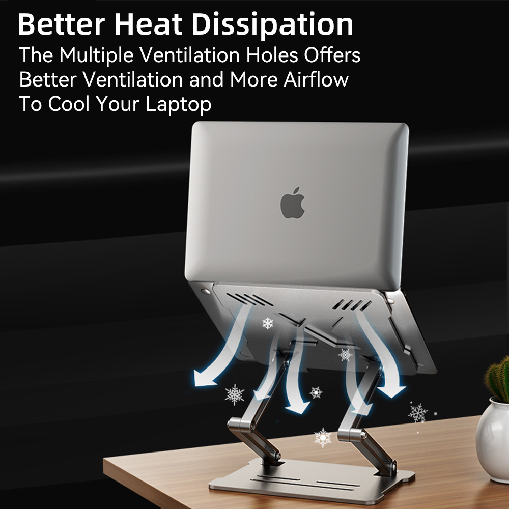 Adjustable Desk Laptop Stand F - مراجعة Desk Setup Macbook وسعره