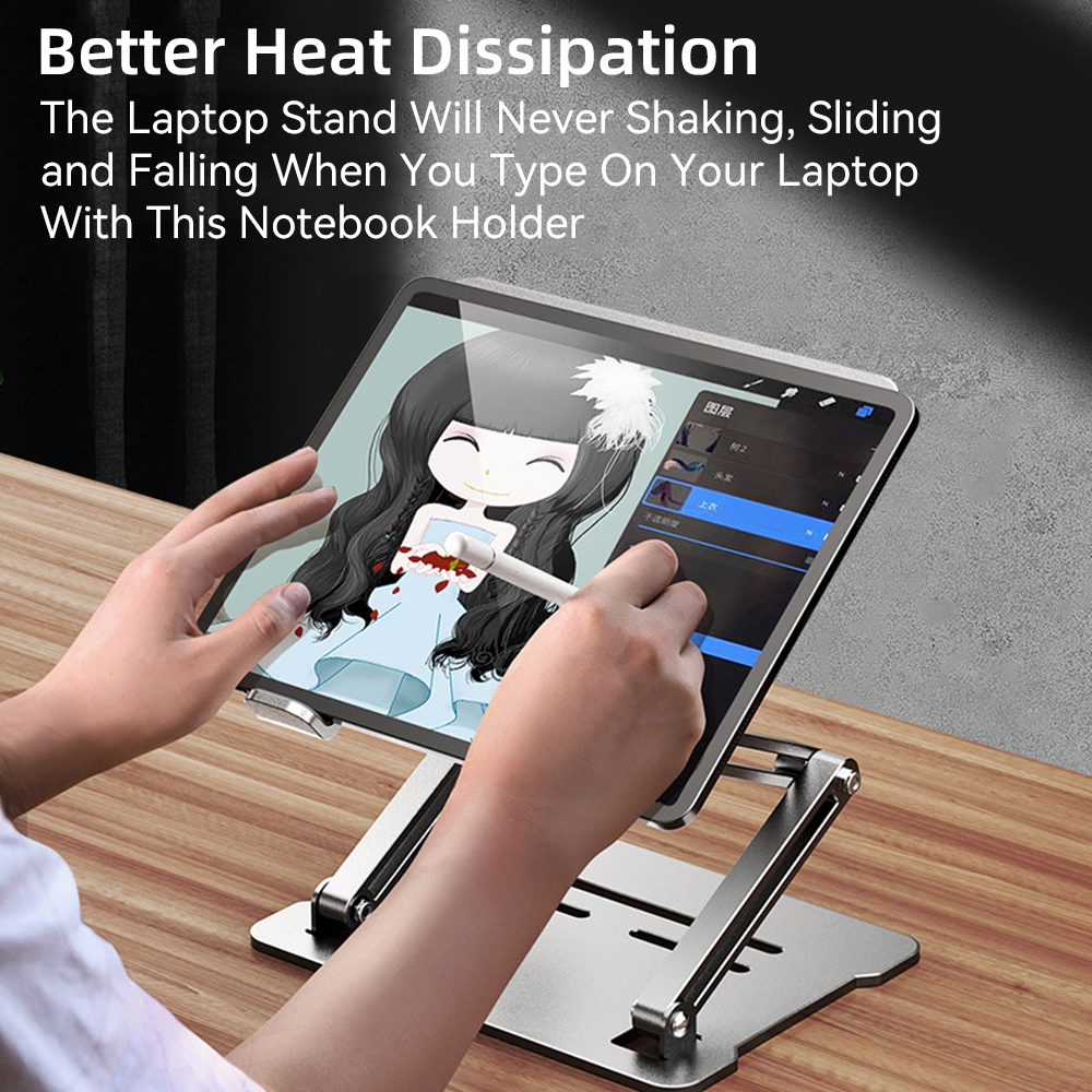 Adjustable Desk Laptop Stand F - مراجعة Desk Setup Macbook وسعره