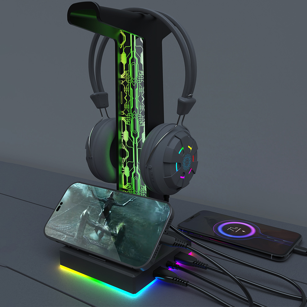 RGB Gaming Headphone Stand Dua - مراجعة Desk Setup Lamp وسعره