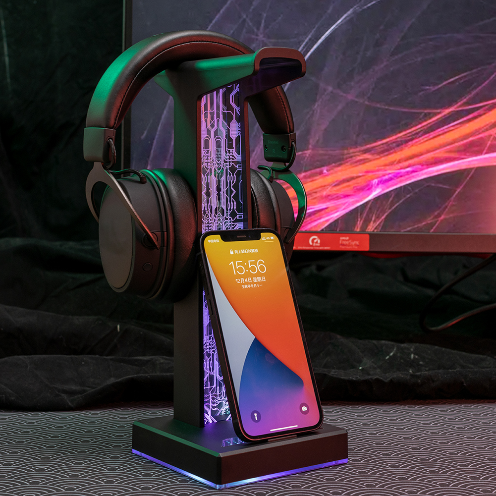 RGB Gaming Headphone Stand Dua - مراجعة Desk Setup Lamp وسعره