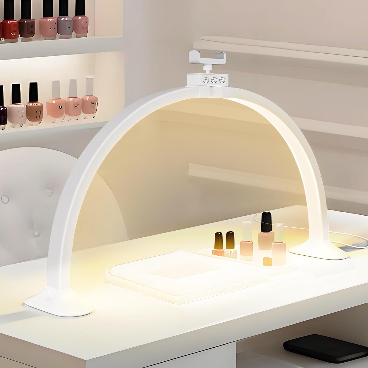 Half Moon Light U-Shaped Nail  - مراجعة Desk Setup Lamp وسعره