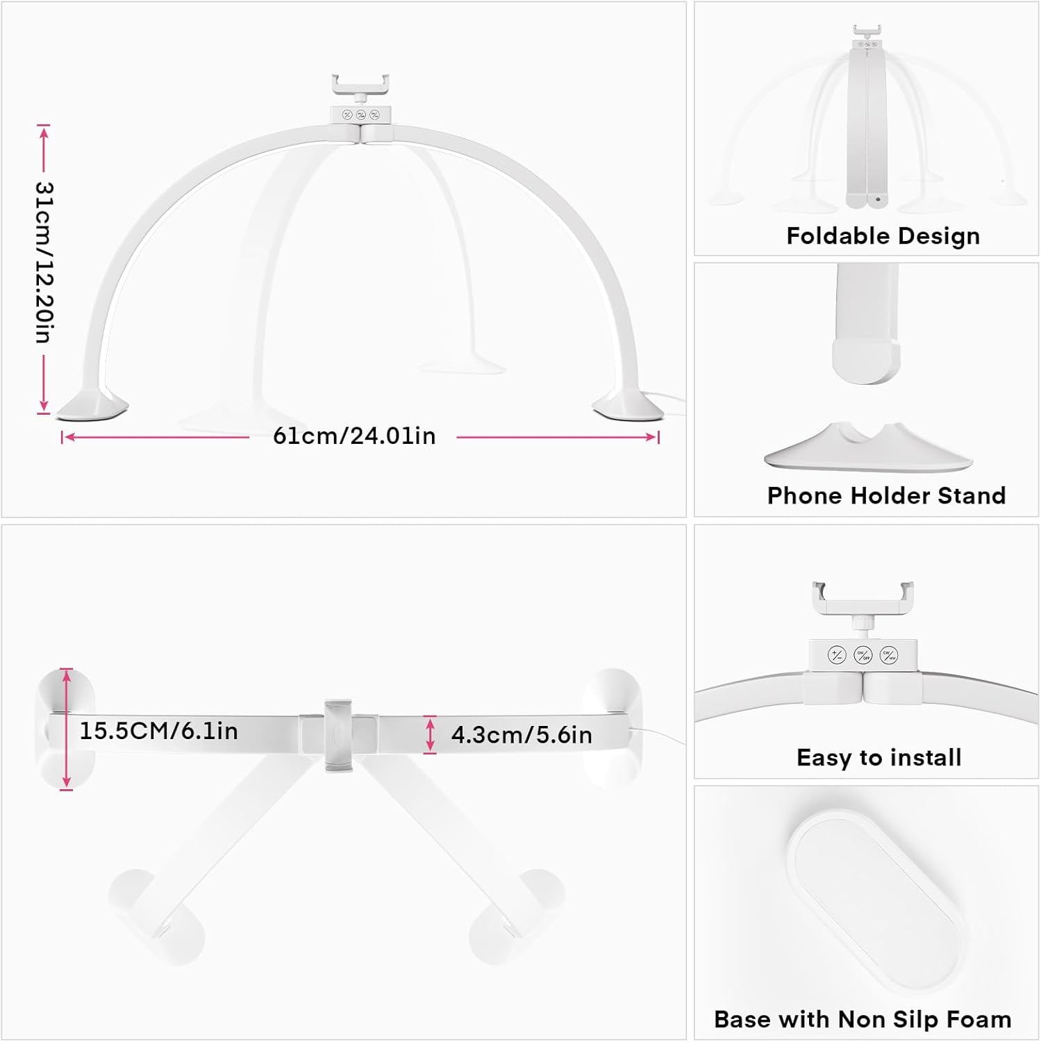 Half Moon Light U-Shaped Nail  - مراجعة Desk Setup Lamp وسعره
