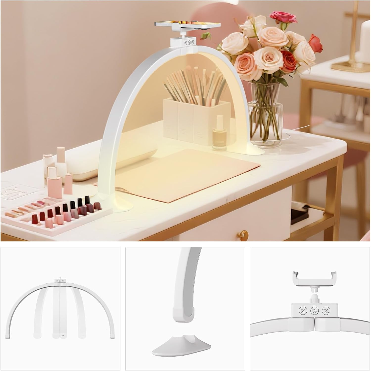 Half Moon Light U-Shaped Nail  - مراجعة Desk Setup Lamp وسعره